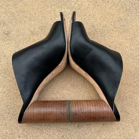 EUC Pour La Victoire Helena Side Peep Toe Chunky Block Heel Mule Sandals Sz 7.5 - Picture 7 of 14